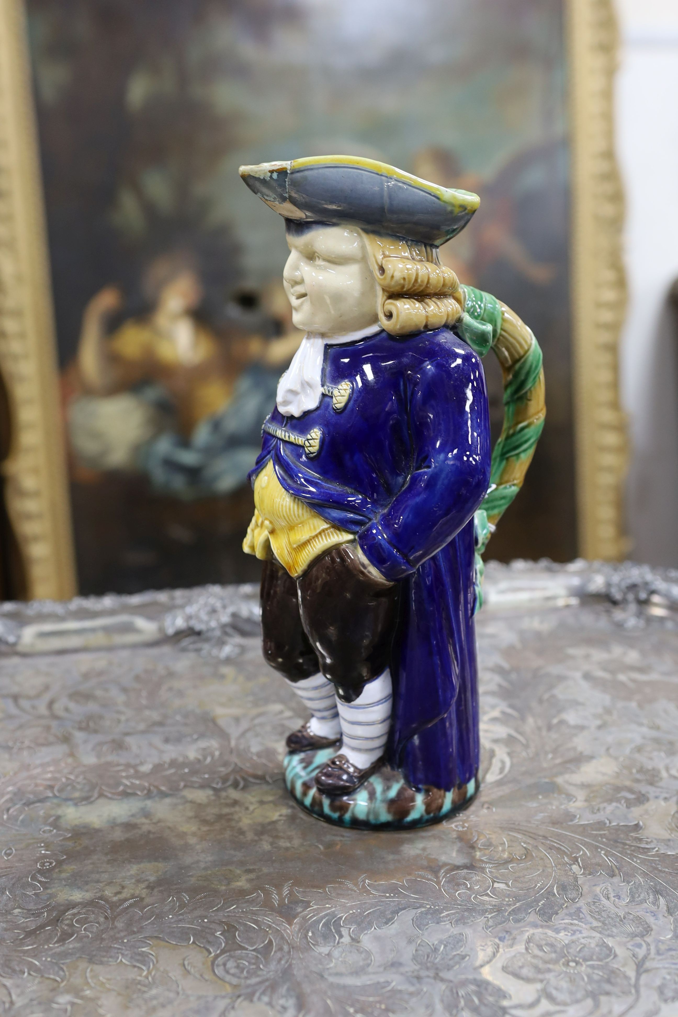 A Minton majolica Quaker Toby jug.